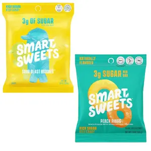 SmartSweets Duo Pack – (Peach Rings + Sour Blast Buddies) Low Sugar Gummy Candy Variety | 3g Sugar, Low Calorie, Keto-Friendly, Gluten-Free