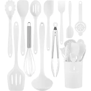 Kitchen Utensils Set-12 Pieces  Cooking Utensils Set (Dishwasher Safe) 392?F Heat Resistant Spatula Set,Kitchen Utensil Set for Nonstick Cookware, Kitchen Tools with Holder