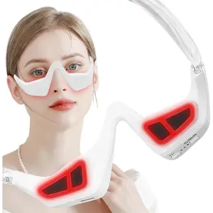Under-Eye Red Light Therapy Device, 2 Modes Beauty Glasses Device with Eye Massage