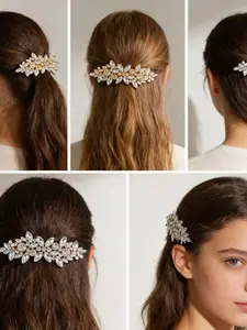 Crystal Pearl Hair Clip, Elegant Wedding Accessory, Perfect for Bridesmaids & Special Occasions, Durable Design, Easy-To-Use Fastener