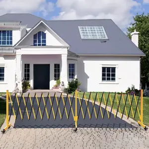 YITAHOME Industrial Expandable Metal Barricade Gate Outdoor,  Folding Security Gate, Expandable Mobile Barricade, Expandable Safety Barricade with Wheels