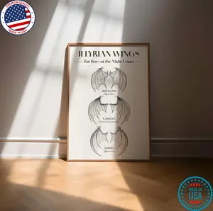 Bat Boys, Illyrian Wings, Night Court Poster | ACOTAR | Boho Poster | Sarah J Maas | A Court of Thorns and Roses