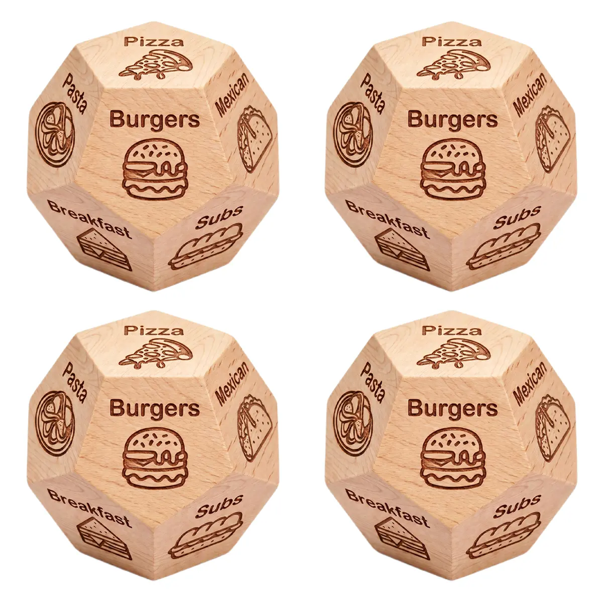 Wooden Dice Game for Friends, Fun Decision Making Dice for Game Night, Drinking Party Alternative, Ice Breaker Party Games, Beech Wood Dice Set for Adults, Funny Friendship Gift for Birthday Christmas Gathering
