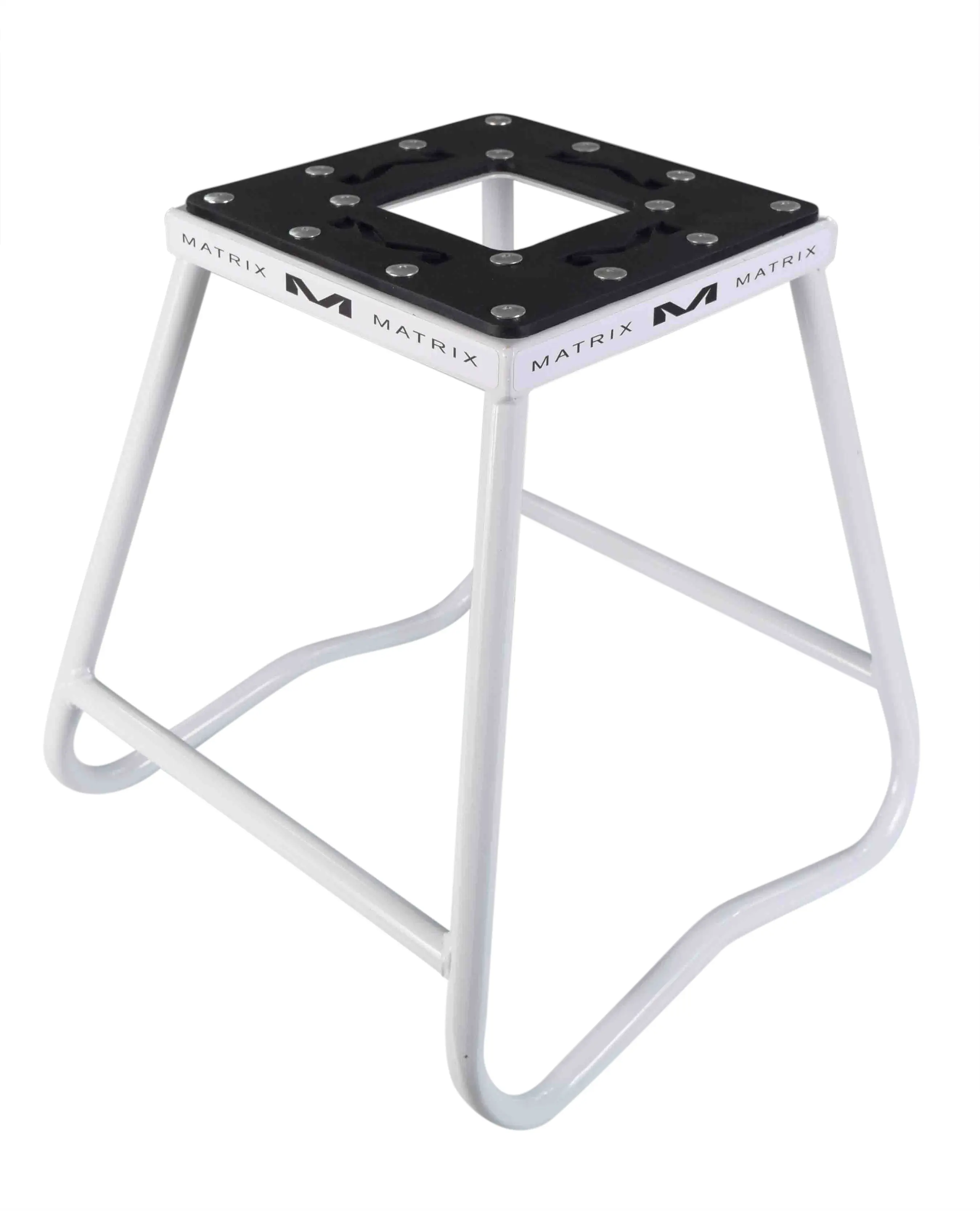 Matrix Concepts C1 Steel Dirt Bike Stand - Aircraft Tig Weld, Anti-Rock Design, Scratch-Resist Coat (White)