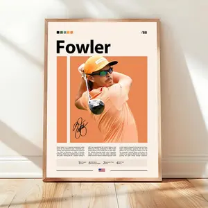 Rickie Fowler Poster Motivational Poster, Sports Poster, Modern Sports Art, Golf Gifts, Mid Century Modern, Golf Wall Art