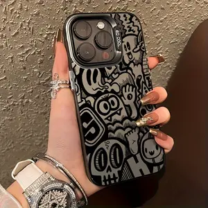 This Black Graffiti Phone Case Is Chic And Understated, Making It Great for Those Who Trends. It Includes Features That Prevent Drops And Slipping, Suitable for a variety of iPhone models, from Iphone 17 series to Iphone 11 series, and Iphone x series