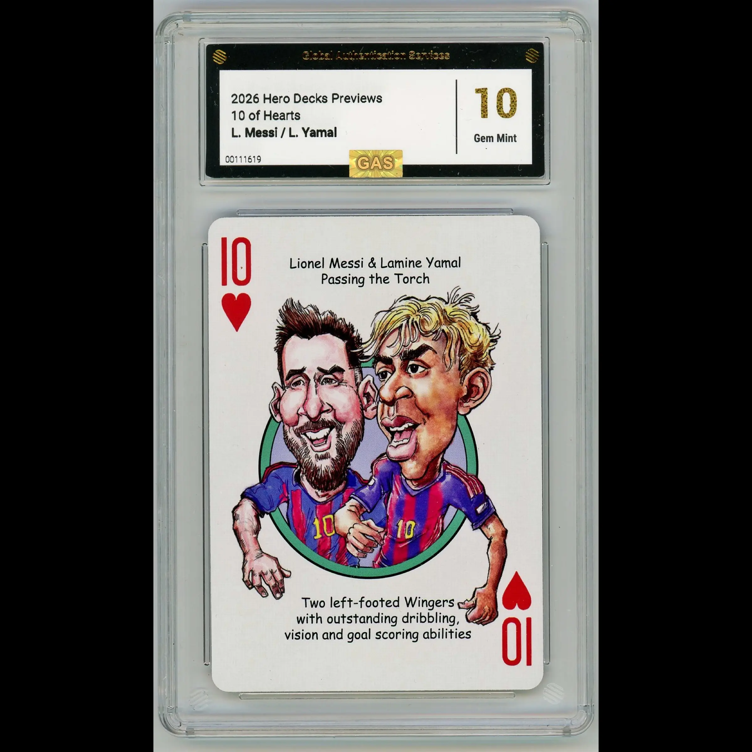 Lionel Messi & Lamine Yamal GEM MINT 10 Sports Trading Card 2026 Hero Decks FC BARCELONA