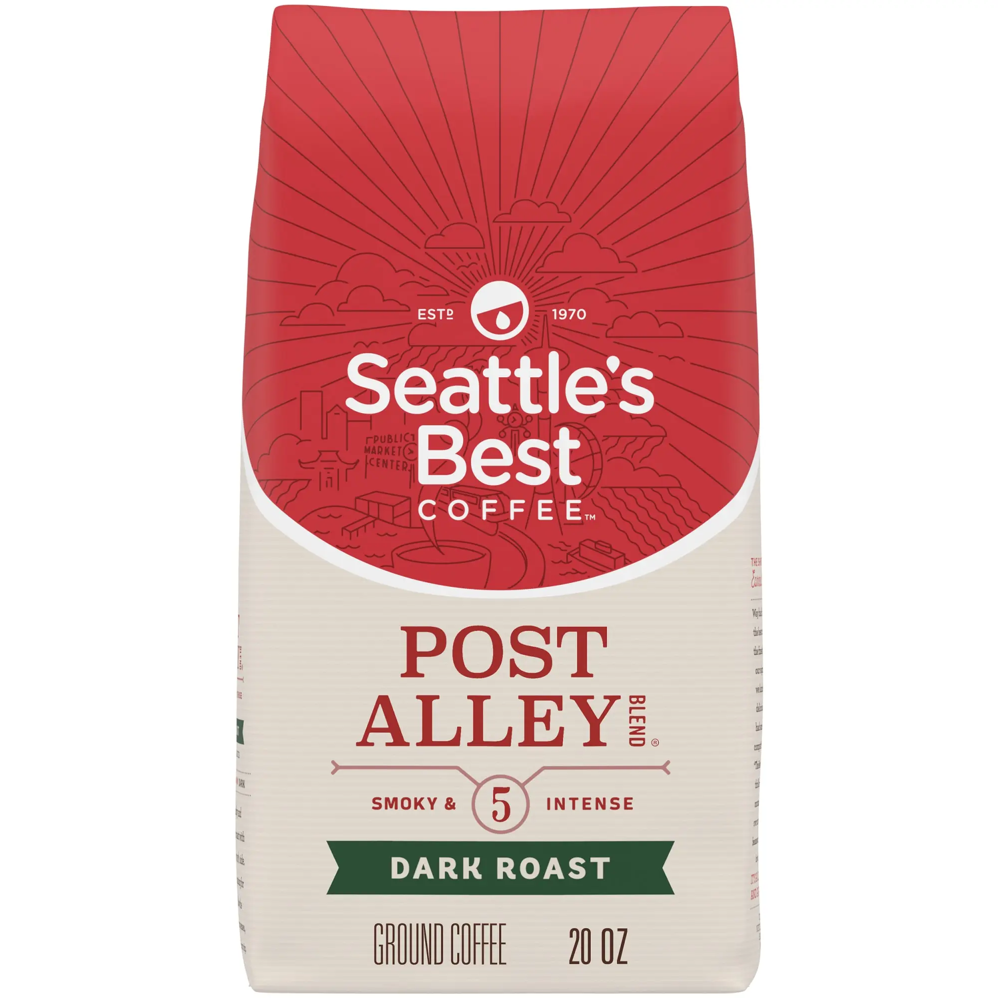 Seattle's Best Coffee Post Alley Blend Dark Roast Ground Coffee 20 Ounce Bag