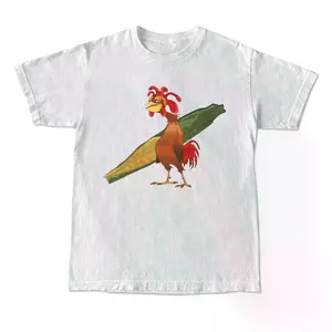 Unisex Chicken Joe Shirt with Beach Surf Back Print Casual Cotton T Shirt Ideal Gift for Him Her or Friends