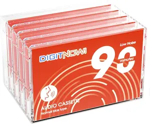 Blank Dictating Audio Cassette Tapes, Low Noise High Output - 90 Minute Recording Time for Lectures, Study, Music, Everyday Voice Recording (Pack of 5)