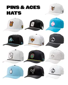 Pins & Aces Premium Golf Hats - Perfect On & Off The Course - Snapback Rope Hat, 7-Panel, Trucker & 5-Panel Modern & Retro Designs