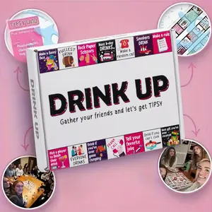 Drink Up Board Game Set, Family Board Games, 1 Set Party Game Set, Ideal for Holiday Parties, Party Games for Grown Ups