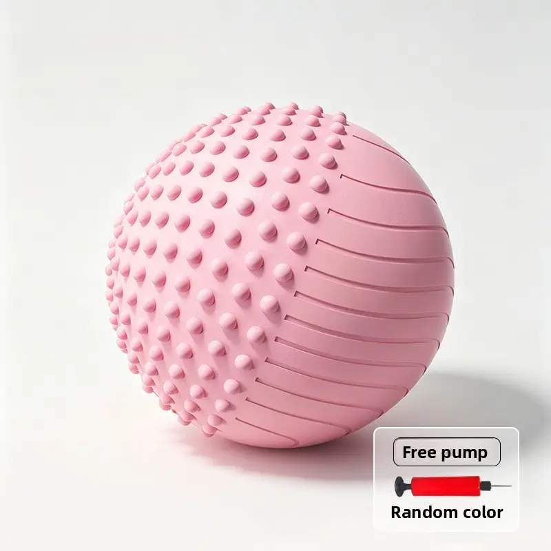 Textured Pilates Ball with Pump – Anti-Burst Core Training Ball for Yoga, Stability & Full-Body Stretching, Home Gym Fitness Equipment