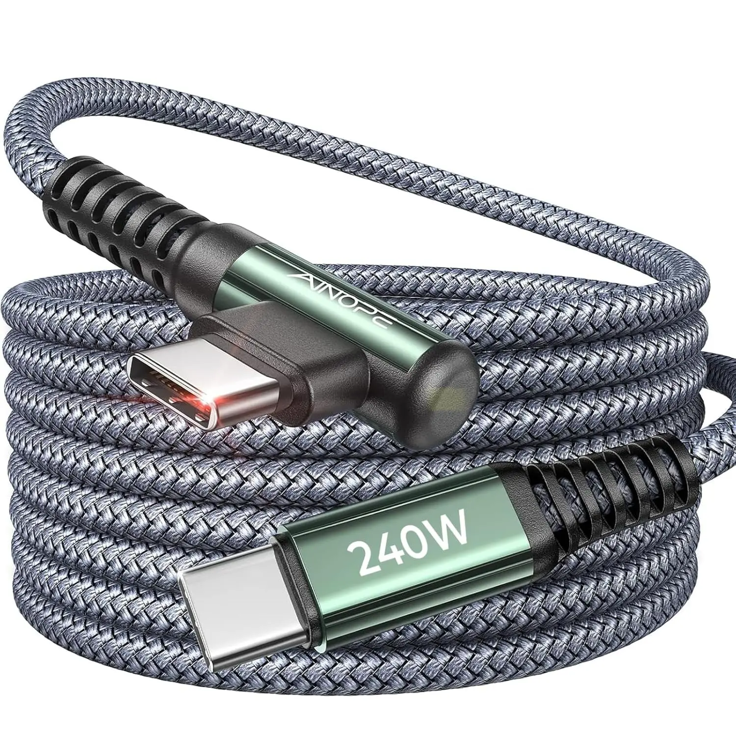 AINOPE 240W USB C to USB C Cable [10FT] Right Angle C to C  Fast Charging