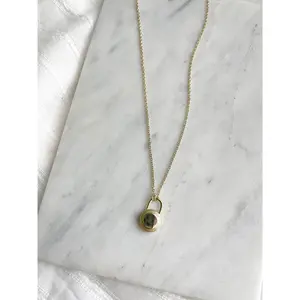 Mini Lock Necklace by Sarafina Jewelry - Gold over Sterling Silver