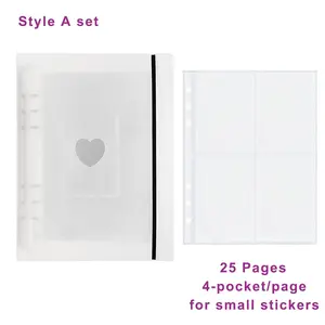 Kpop Photocard Binder Photocard Holder Book Sleeves A5 6-Ring Album with 100 Card Sleeves, Mini Photo Clear Album Folder for Business Card & Refillable Pages for Collection Storage, Gift for Valentine's Day, Mother's Day, Back to School, Photocards Binder