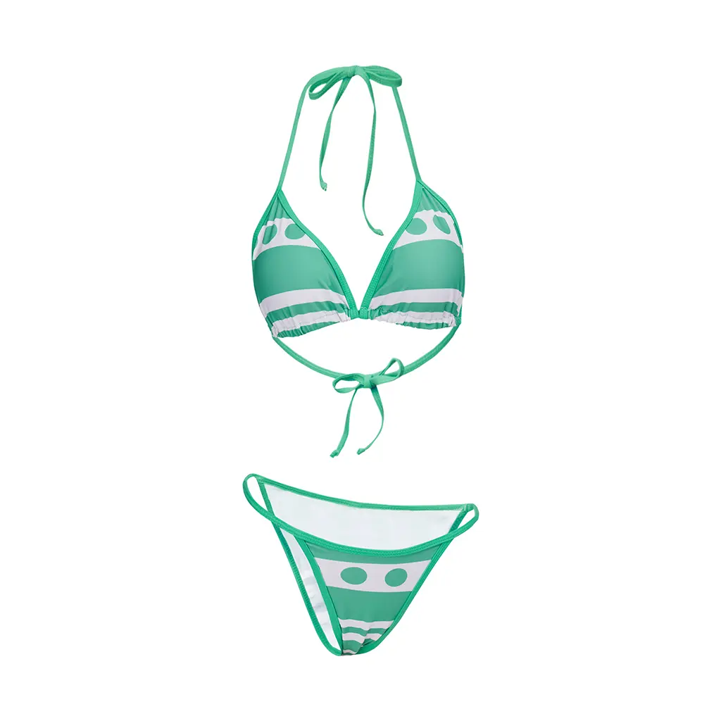 Nami Cosplay Costume Nami Swimsuit Anime Two Years Later Nami Two Piece Sexy Bikini Swimsuit Nami Sexy Green Top Pants Bathing Suit