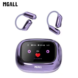 MGALL C18 Open-Ear Wireless Headphones with Bluetooth 6.0, LED Full-Color Touch Smart Screen, ENC Noise Cancellation, Remote Photography & Anti-Loss Function, Audio Earbuds for Music & Calls