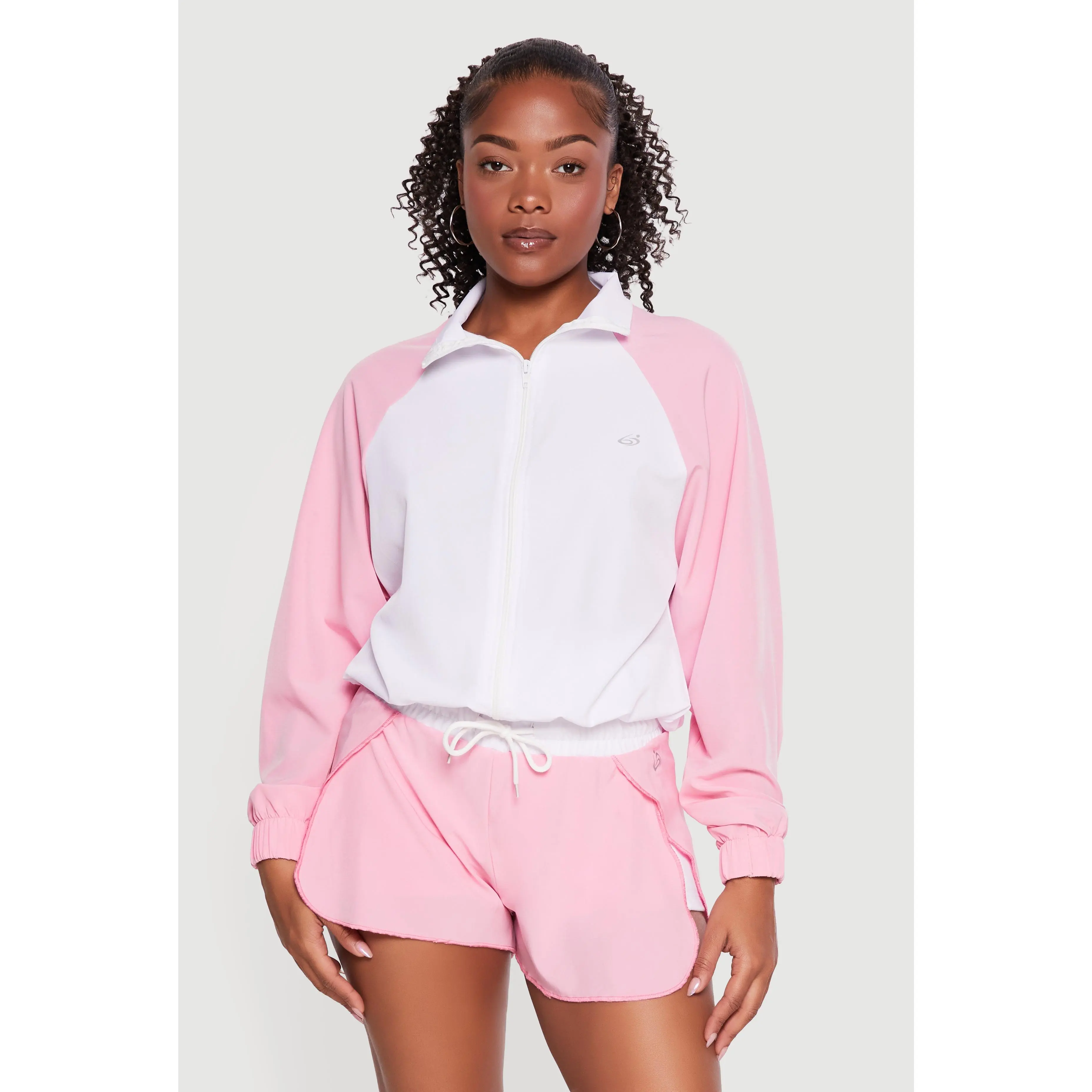 Color Blocked Zip Front Track Jacket