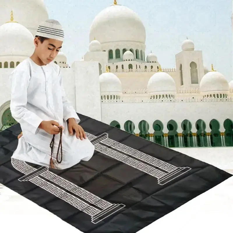 Muslim Prayer Rug Portable Travel Worship Praying Mat Waterproof Islamic Arab Kn...