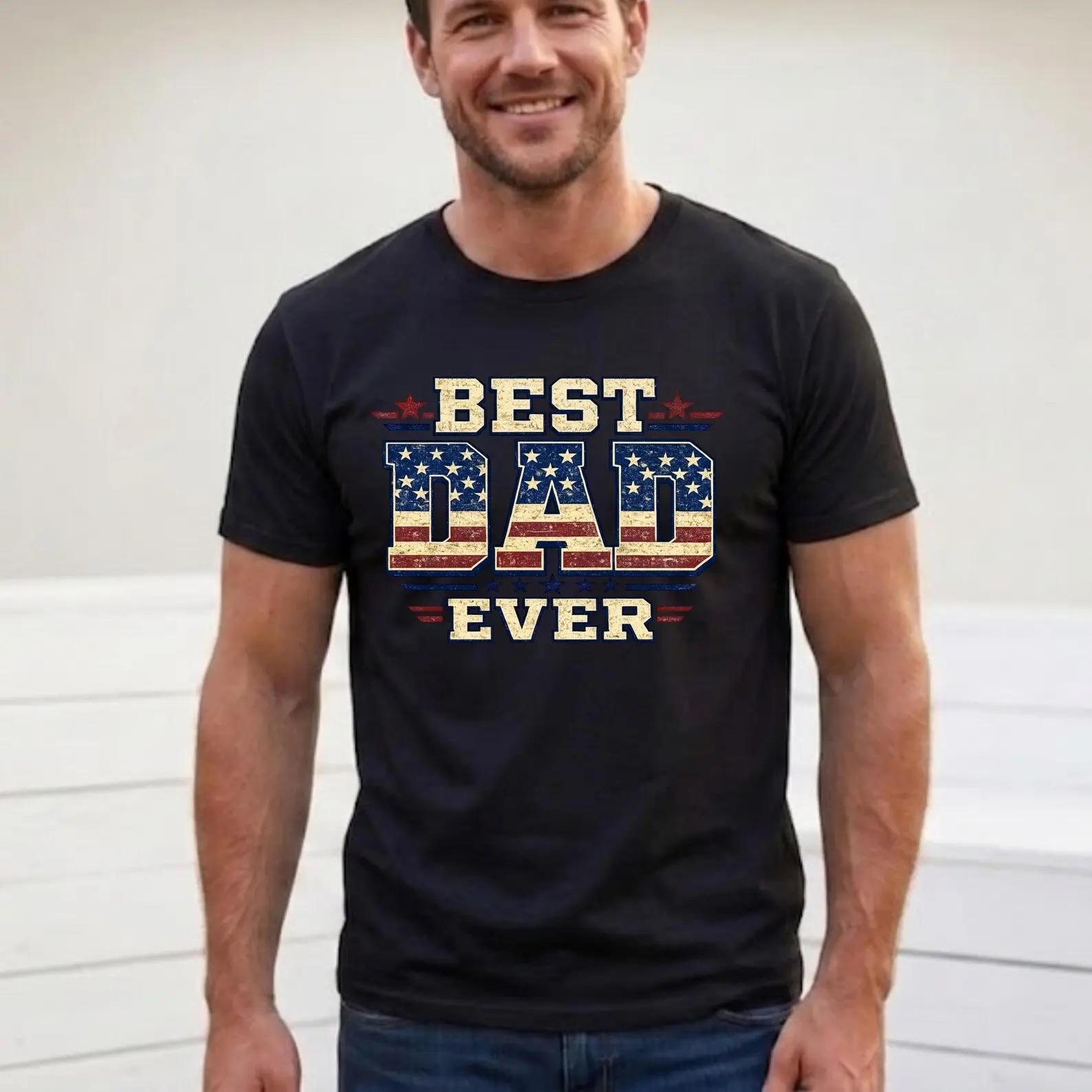 Comfort Colors Best Dad Ever T-Shirt, Patriotic American Flag Dad Shirt, Fathers Day Gift, 4th Of July USA Tee, Proud Fatherhood Apparel