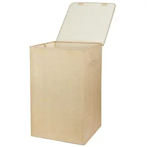 1Pc Foldable Laundry Hampers Washing Clothes Laundry Basket With Lid Handles Storage Organizer
