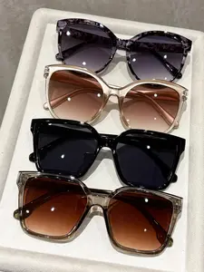 Elegant Women's Trendy Casual Sunglasses Set of 4, Perfect for Daily Life, Driving, Dates, Stylish Ladies' Sun Glasses for All Occasions, Plastic Sunglasses