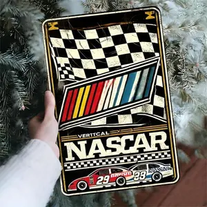 Vintage Nascar Metal Wall Art, Car Pattern Wall Decor, Wall Art for Home, Bar, Cafe, Garage, Farmhouse Or Room Decoration, Photo