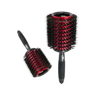 Kenchii Vented Ceramic Brush with Nylon and Boar Bristle Round Brush - Maple Wood Handle with Rubber Grip - Boar and Anti-Static Ionic Nylon Bristles Hair Brush