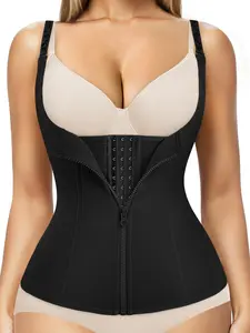 Women's Adjustable Strap Zipper Shapewear Top, Tummy Control Waist Trainer, Corset Waist Shapewear, Ladies Shapewear for Fall, Matt Waist Trainers