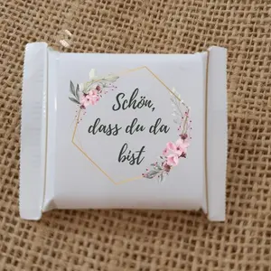 10 German Welcome Cards, 'schön, Dass Du Da Bist' Wedding Party Guest Gift, Watercolor Floral Gold Frame Design, Hotel Welcome Card