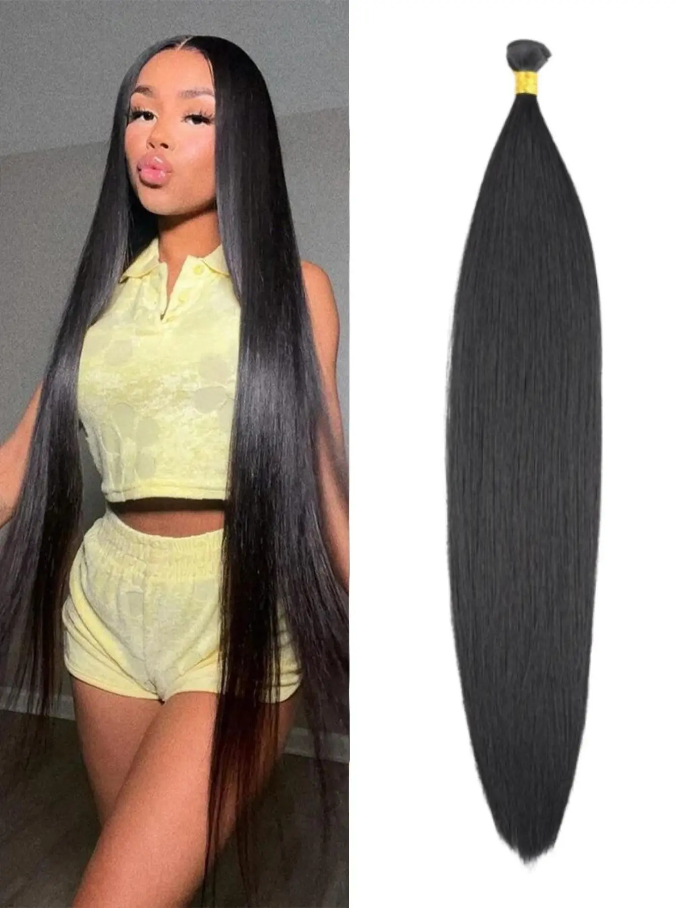 New Straight Bundle Hair Extensions, High-Quality Synthetic Fiber, Perfect for Daily Use & Styling, Easy Application, Durable Design, Straight Hairpiece, Synthetic Hairpieces