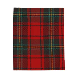 Plush Blanket, Red and Green Tartan Plaid Cozy Throw for Winter Snuggling, Holiday Home Decor, Christmas Gift, Warm Flannel Bedding