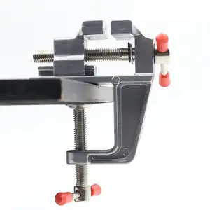 3.5-inch portable mini aluminum jewelry vise, precision DIY model carving clamp, lightweight metal desktop mini vise, jewelry and watchmaking repair tool.