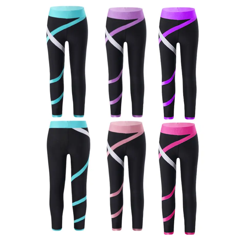 easyforever Kids Girls Leggings Athletic Dance Gym Yoga Compression Pants Gymnastics Running Workout Tights