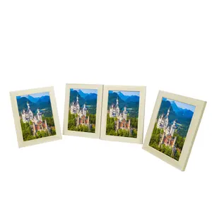 FixtureDisplays® 5" X 7" 7X5" Rectangular Photo Picture Frame 4PK Natural Photo Frame with Acrylic Lense for Tabletop Sign Holder Literature Display 22020-5x7