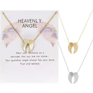 New personality creative angel wing necklace angel wings card necklace short necklace simple fashion advanced