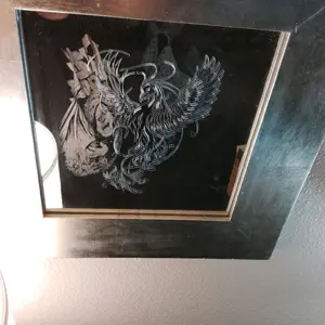 Custom Art - Unique Design in Chrome Frame with Winged Figure for Home Decor