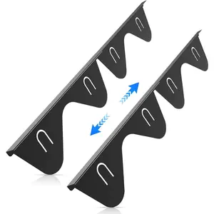 Stainless Steel Stove Gap Covers Filler (2 Pcs), Stove Guard for Kitchen Oven Counter Side Gap, Heat Resistant and Easy to Clean, Easy Retractable Length 13.8" to 27.5" Width 0.79", (Black)