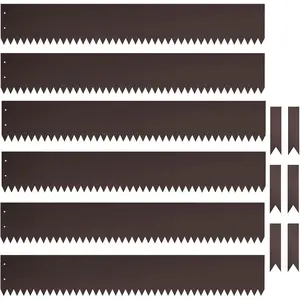 40" L x 6" H Metal Landscape Edging, Heavy Duty Galvanized Steel Garden Edging,6 Pack Steel Landscape Edging with Clips for Lawn, Flower Bed, Yard (Brown)