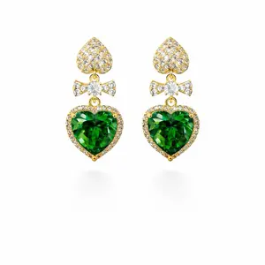 Heart shaped stud earrings 4 color options available