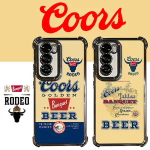 Coors Beer Cow Cowboy Vintage Western Style Aesthetic Electroplated TPU Casing For SAMSUNG GALAXY S22 S23 S24 FE ULTRA PLUS Four Corners Anti-Fall Transparent Soft Silicone Gift Shockproof Protection Anti-Drop Protective Protector Phone Cases Shell Cover