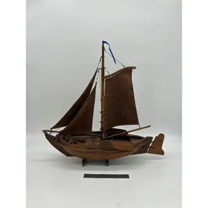 Vintage Mid-Century Dutch Botter Boat Model