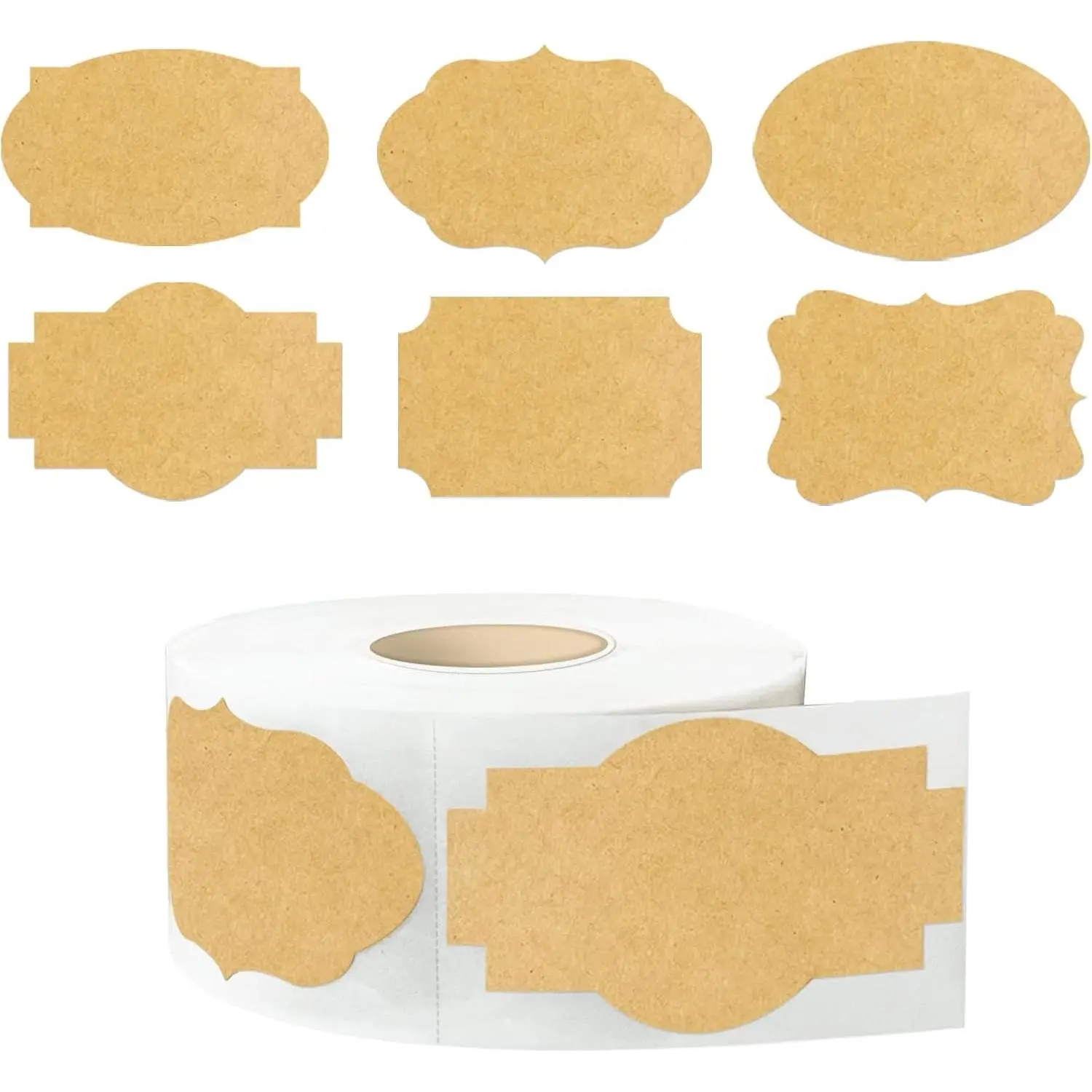 350 count  Tags Stickers Name Labels Stickers,2" x 1.2" Fancy Shape Stickers Self-Adhesive  Bottle -Purpose Jar Labels for Presents  Decoration Jars  Craft ()