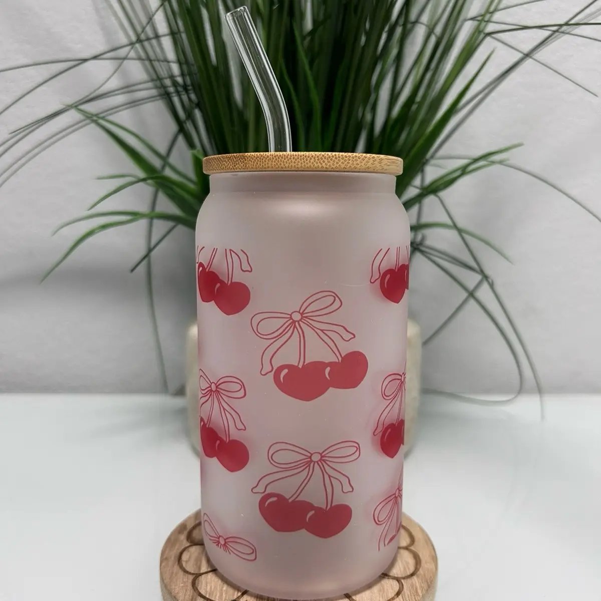 Coquette Cherries Glass Cup