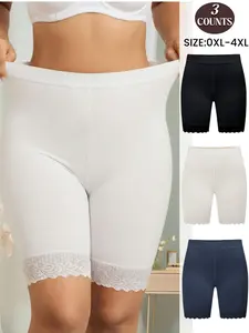 Plus Size Women's Seamless High Waisted Shorts Boyshorts Panties, Shapewear, Underwear, Full Coverage, Postpartum Essential, Stretch Kint Faric, Breathable, Casual, All Day Wear, Anti Chafing Shorts, for All Seasons Womenswear