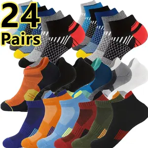 24 Pairs /Pack Breathable, Comfortable, Soft and Colorful Low-cut, Snug-fitting Sports Socks Suitable for All Seasons, Suitable for Men Women.