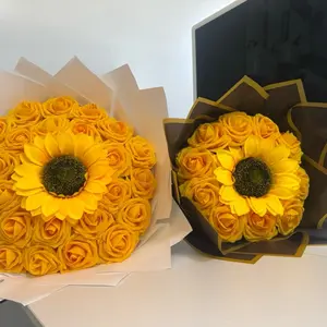 Yellow Eternal Rose Bouquet - Elegant Floral Arrangement for Special Occasions