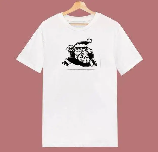 Monopoly Santa Claus Parody 80s T-Shirt – Retro Holiday Graphic Tee for Christmas & Game Lovers