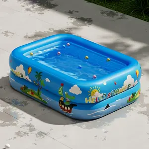 1pc Family Fun PVC Inflatable Swimming Pool with Top Ring, Outdoor Garden Water Party Pool, No Electricity or Battery Needed, Includes Multiple Accessories